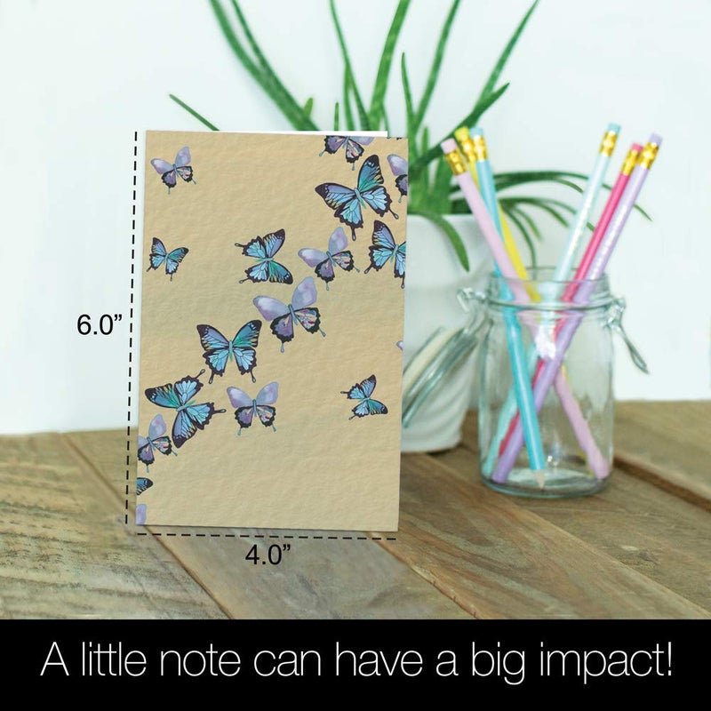 Tree-Free Greetings Blue Butterflies in Flight All Occasion Cards - 12 Recycled 4x6 Cards & White Envelopes, Thick Cardstock, Made in USA - Artfully Inspiring Nature - Image 5